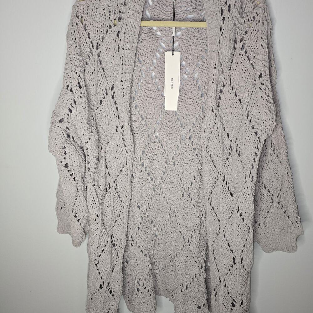 Grey Cardigan NWT size Large 100% Polyester NWT